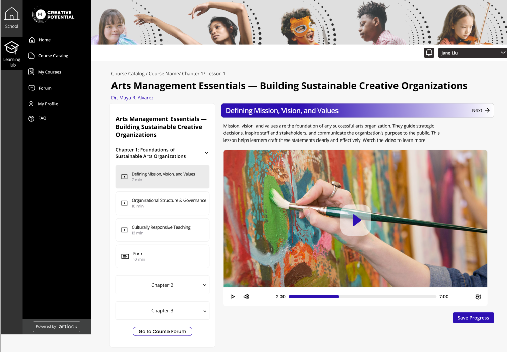 artlook Michigan Learning Hub interface